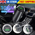100W Ultra-Fast Car Usb Charger Super Charge Usb + Type C Lighter Socket Adapter