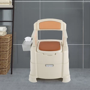 Tragbare Toilette Nachttisch Kommode Bodenstehend mit Sensor Nachtlicht Braun USA - Bild 1 von 20