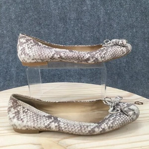 Stuart Weitzman Shoes Womens 9 M Ballet Flats Multicolor Leather Snakeskin Bow - Picture 1 of 17