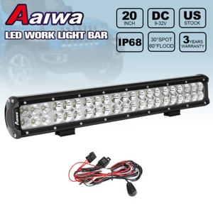 20inch LED Work Light Bar Flood Spot Combo for JEEP TRUCK Boat + Wiring Harness - Picture 1 of 16