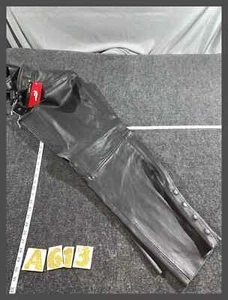Fulmer Leather Motorcycle Chaps 4XL Size 60 – Heavy Duty Black Riding Gear - Picture 1 of 5