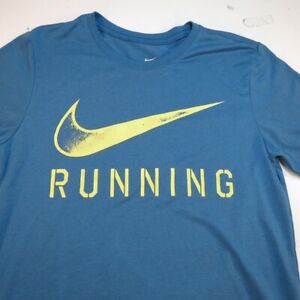 THE NIKE TEE DRI FIT RUN RUNNING GYM WORKOUT ATHLETIC TEE T SHIRT Mens S Blue