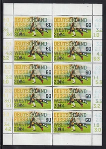 Germany 2014 ** - Germany football World Champion Sheet 10 MNH Stamps - Picture 1 of 1