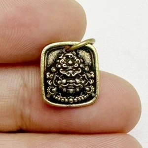 Antik Bronze Gelb Gottheit Charm Anhänger für Buddhistische Mala Perlenkette - Bild 1 von 8