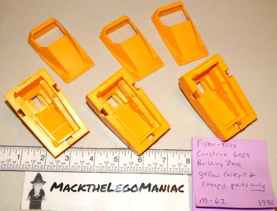 Fisher-Price Construx 6029 Building Zone 3 Yellow Cockpit & Canopy Parts Only - Image 1 of 4