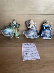 Thomas Kinkade Viejo Mundo Santa Adornos Séptima Edición Set De 3 Set #2 2008 - Imagen 1 de 10