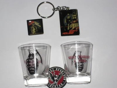VINTAGE SCOTT WEILAND and VELVET REVOLVER lot 2 SHOT GLASS 2 PIN  1 KEYCHAIN - Image 1 of 4