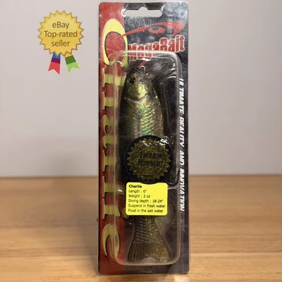 ⚡️Vintage Megabait Charlie 6" 2oz #07404 Mega Cebo Arco Iris Oscuro - RARO ⚠️SELLADO Foto 1 de 4