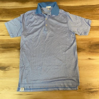Camisa Polo Peter Millar Para Hombre Grande Azul Rosa Golf 100% Algodón Manga Corta Foto 1 de 4