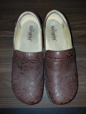 Zuecos Alegria Keli Pro para mujer talla 41 EU 9,5 EE. UU. estampado cachemira borgoña ropa de trabajo Foto 1 de 4