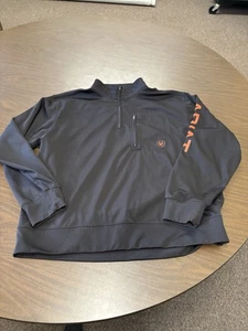 Ariat 1/4 Zip Pullover Mens XL Black Ariat Tek Cold Series Mock Neck 1/4 Zip - Picture 1 of 12