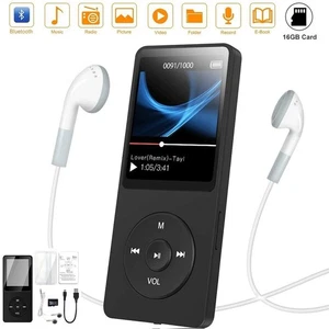 Bluetooth Mp3 Mp4 Player Lcd Display Hifi Bass Musik Spieler Fm Radio Audio 16Gb - Picture 1 of 18