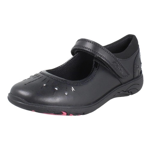 SCARPE DA RAGAZZA CLARKS REDDA WISH MARY JANE IN PELLE NERA