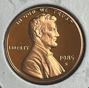1985 -S Lincoln Memorial Cent Gem Proof Single Coin - Picture 1 of 1