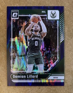 2024-25 Panini Donruss Optic Damian Lillard Purple Shock Prizm #83 Bucks NBA - Bild 1 von 2