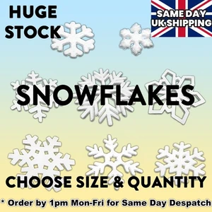 Polystyrene Foam 3D Snowflakes Plain White Foam Snow Decoration Pick shape - Picture 1 of 10