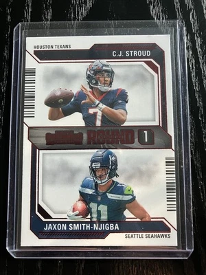 2023 Panini Contenders #4 C.J. Stroud / Jaxon Smith-Njigba Round Numbers Red - Image 1 of 2