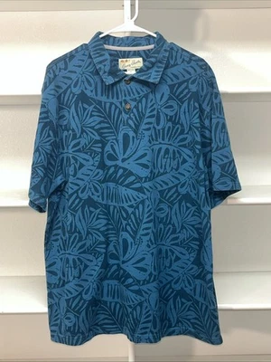 Camisa polo hawaiana tropical manga corta con estampado floral de hojas Crazy Shirts para hombre Foto 1 de 4