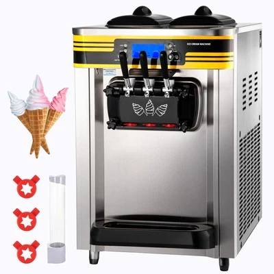 Uimoso Commercial Ice Cream Maker 22-30L/H 2350W Countertop Soft Serve Machine