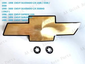 Black Gold Brush Bowtie Grille Emblem SILVERADO TAHOE SUBURBAN EXPRESS 1994-2000 - Picture 1 of 8