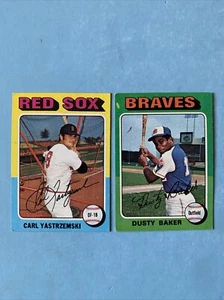 1975 Topps Carl Yastrzemski #280 y Dusty Baker #33 ¡Envío rápido! - Imagen 1 de 6