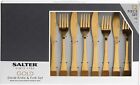🔥 Salter 12-Piece Steak Knife and Fork Set | Stainless Steel | Gold Plated 