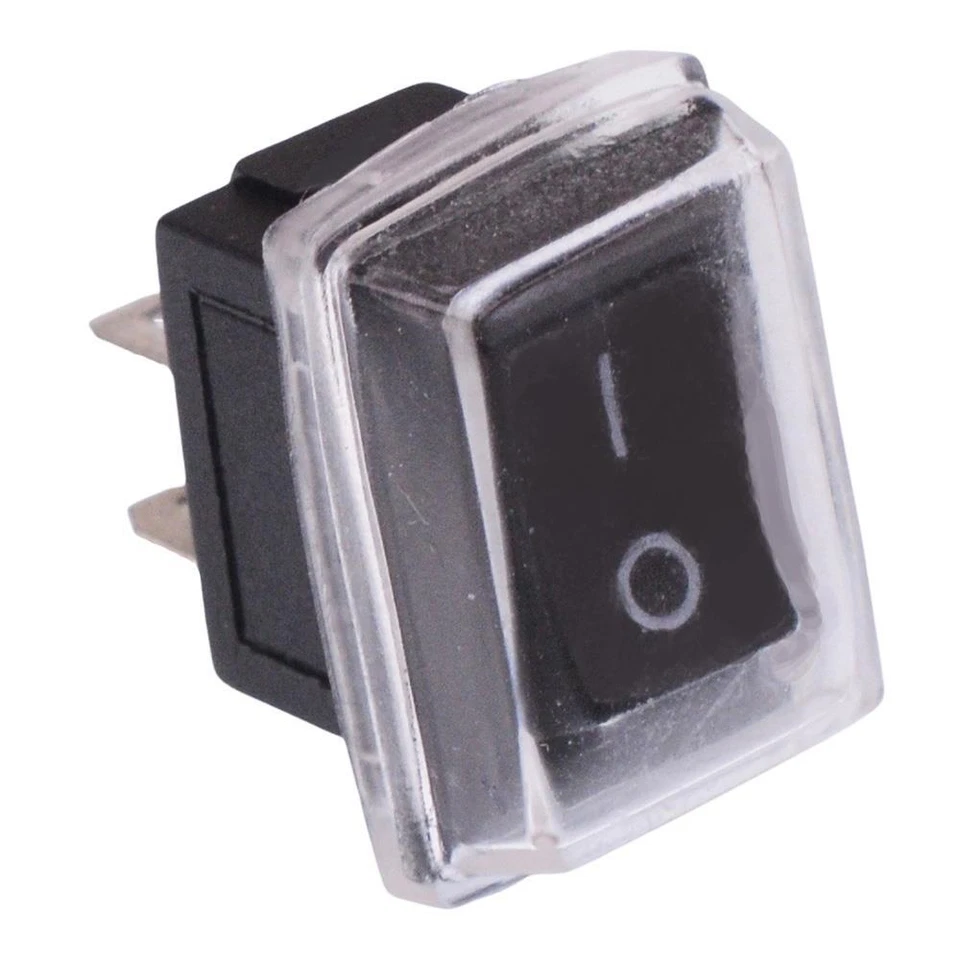 SWITCH ELECTRONICS Mini Black On-Off Rectangle Rocker Switch with Waterproof Cover SPST