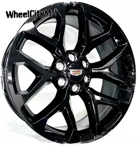22” Gloss Black Snowflake OE 5668 SFO Replica Rims Cadillac Escalade Sport 6x5.5 - Picture 1 of 2