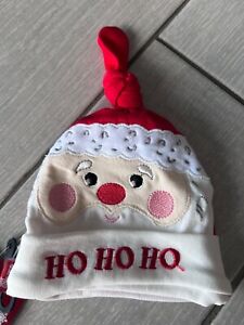 Merry Christmas Baby Santa 'Ho Ho Ho' Hat - Size 0-6 Months - NEW - Xmas Hat