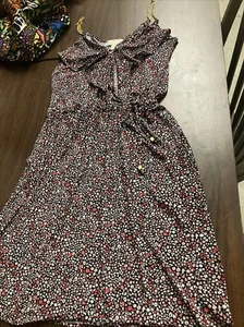 michael kors schwarz weiß rosa blumengold kettenkleid m (c) - Bild 1 von 5