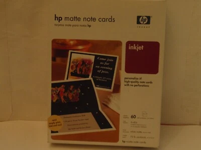 HP Matte Note Cards Paper, Inkjet, 60 sheets, 6" x 8", Q5505A, New - Image 1 of 2