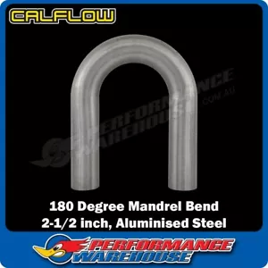 Acero aluminizado 2,5 pulgadas O.D. Tubo de escape de curva de mandril de 180 grados, T180250-AS - Imagen 1 de 2