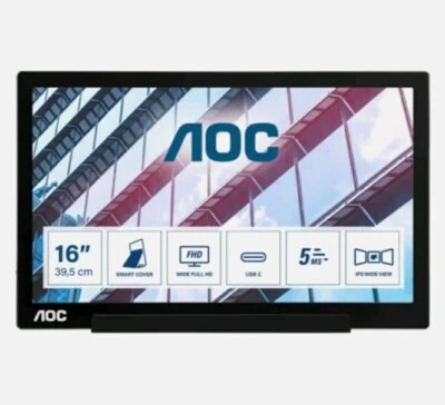I1601P AOC 01 Series I1601P computer monitor(15.6") 1920 x 1080( SEE DESCRIPTION - Image 1 of 4