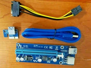 4-PACK PCI-E 1x to 16x Powered USB3.0 GPU Riser Extender Adapter Card - Picture 1 of 10
