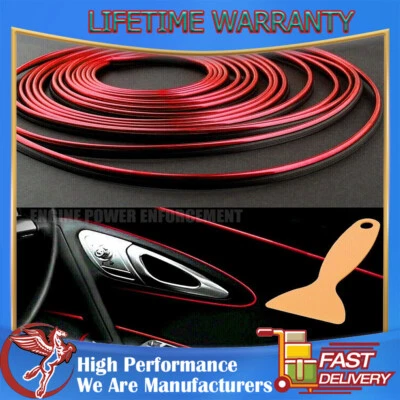 5M Red Car Van Interior Door Gap Edge Line Insert Molding Trim Strip Accessories - Image 1 of 4