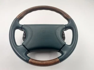 JAGUAR 97-02 XJ8 XJR X308 XK8 XKR WALNUSS HOLZ LENKRAD TÜRKIS LEDER - Bild 1 von 20