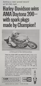 1968 Champion Spark Plugs Print Ad Bill Lyons Motorcycle Racer - Picture 1 of 1