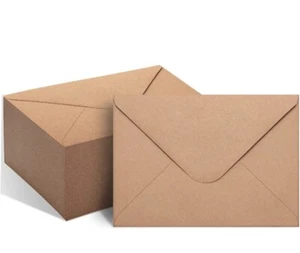 50 Pack 5x7 Brown Cards with Envelopes, Brown A7 Notecards for Open When Letters - Picture 1 of 5