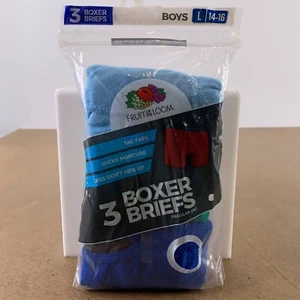 Fruit Of The Loom Boys Boxer Briefs Multicolor 3 Pack Tag Free Cotton L 14-16 - Picture 1 of 6