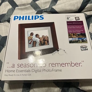Philips Photo Brown Frame 8" LCD Panel Digital Frame 1000 Photos SPF3408/G7 NEW - Picture 1 of 4