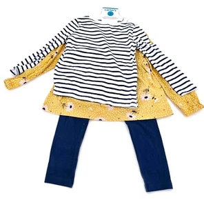 Girls Carter's 3-Piece Floral/Stripes Tops & Legging Set Size 4T - Picture 1 of 7
