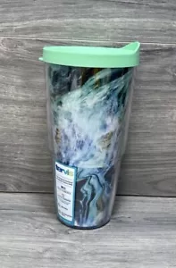 Tervis Double Walled Plastic Tumbler Teal Splash hot and cold 24 oz Cup - Picture 1 of 13