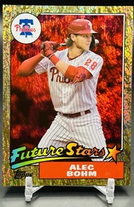 2022 Topps Archives 1987 Topps Design Red Hot Foil Alec Bohm /50 Phillies - Picture 1 of 2