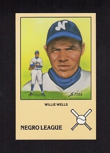 #10 WILLIE WELLS | Negro League Historic L.E. postcard | Susan Rini artist