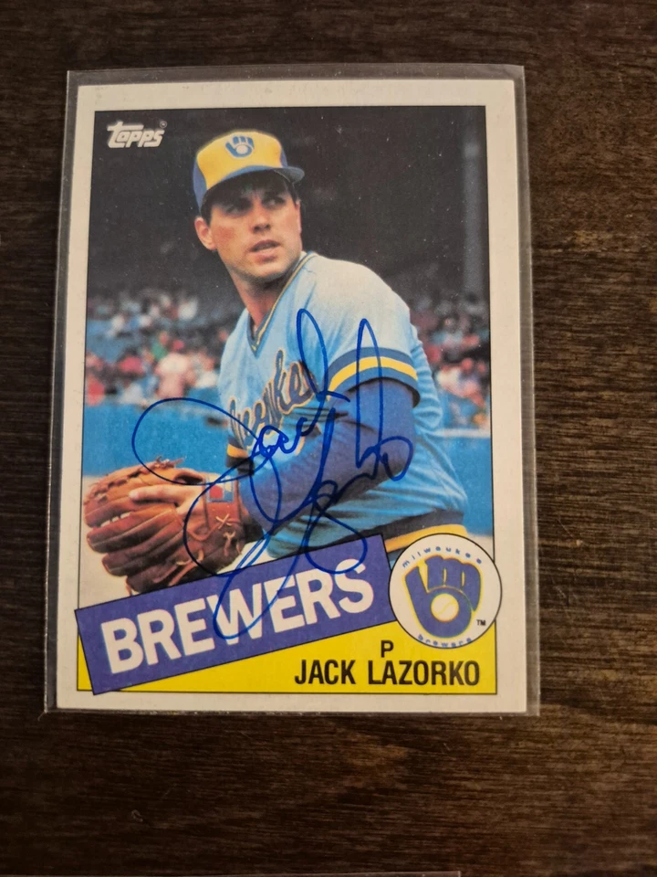 1985 Topps Jack Lazorko Autograph Milwaukee Brewers - Image 1 of 1