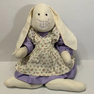 VTG Hand Made Floppy Ears Stuffed Easter Bunny Rabbit 19" Cottagecore Decor - Picture 1 of 5