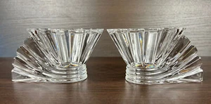 Beautiful Pair Rosenthal Germany Lead Crystal Blossom Votive Candle Holders - Picture 1 of 9