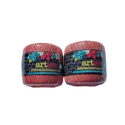 Artiste 100% Mercerized Egyptian Cotton Crochet Thread Lot Of 2 129 Salmon - Image 1 of 4