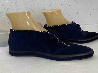 9 N NOS KEDS De Colección Años 70 Zapato AZUL Terciopelo BOTÍN TOBILLO BOTÍN Bota Plana Zapatilla Foto 1 de 4
