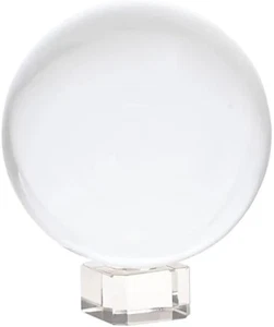 Sfera Di Cristallo Con Supporto Diametro 8 Cm Trasparente Palla Di Vetro - Foto 1 di 12